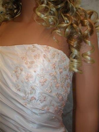 Taffeta strapless pick-up style wedding dress